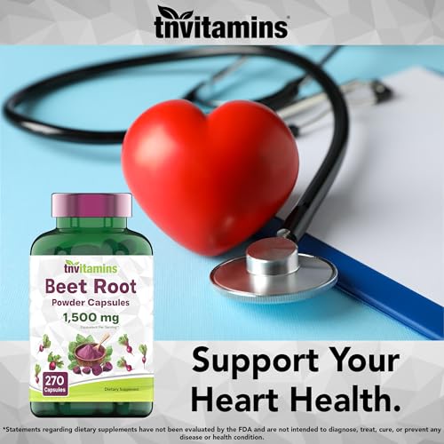 tnvitamins Beet Root Capsules 15,00 Mg Per Serving - 270 Capsules | Beet Root Powder Extract | Non-GMO & Gluten-Free | Produced in The USA