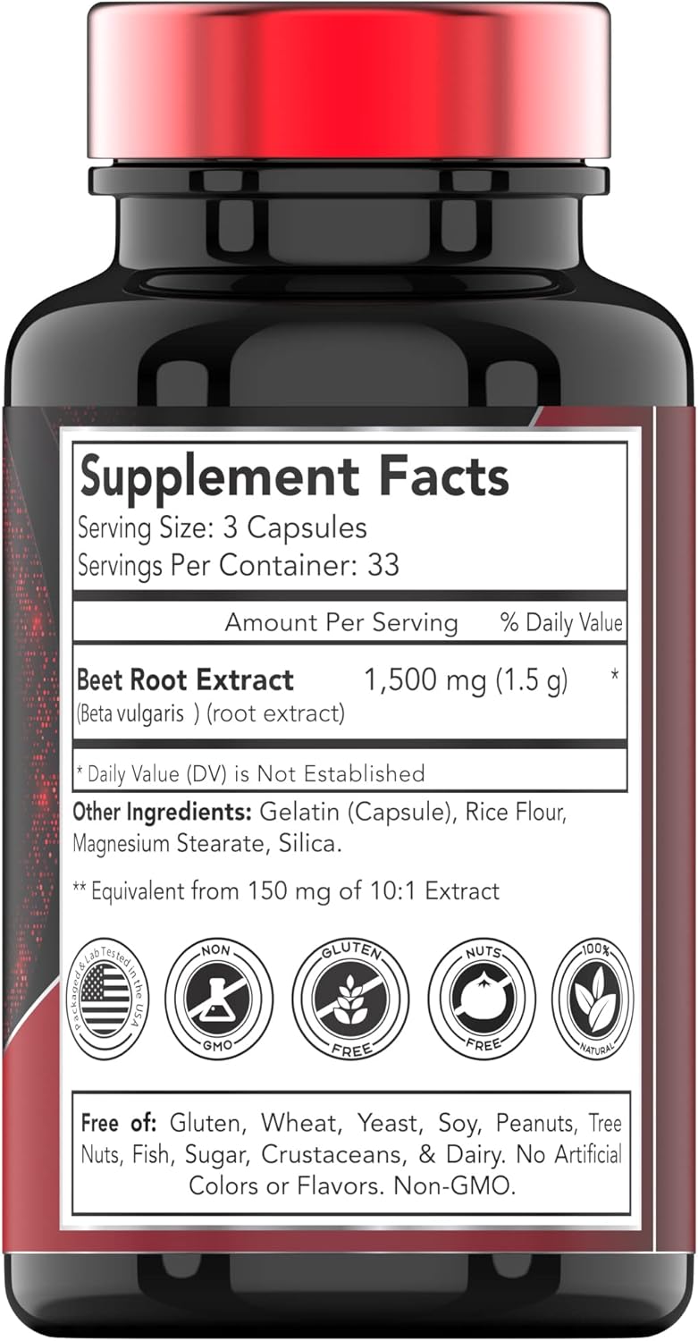 Beet Root Capsules 1500 Mg - 100 Capsules | Beet Root Powder Extract Capsules | Non-GMO & Gluten-Free | Produced in The USA | TNVitamins tiktok