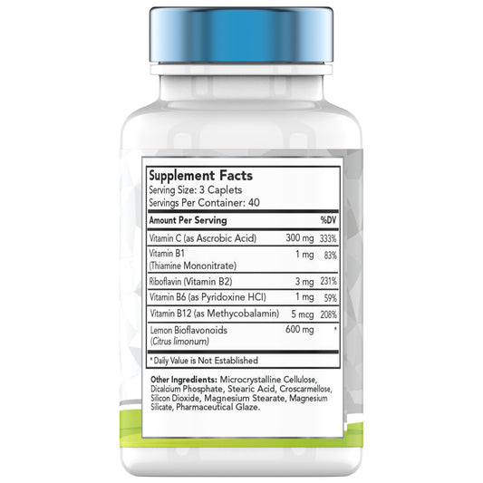 tnvitamins  **New Larger Size and New Label** Tinni-Care Lemon Bioflavaniod Supplement an Ear Ringing Relief Formula That May Help with Ringing Over Time | 120 Caplets - Vitamins C, B1, B2, B6 & B12