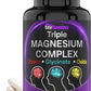 Triple Magnesium Complex Supplement 500mg: Magnesium Glycinate, Citrate, & Oxide - 120 Capsules (4 Month Supply!) | 1 Capsule Serving Provides 125% Daily Value | Non-GMO, Made in The USA!