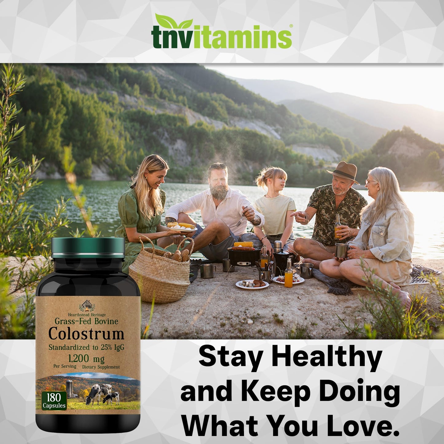 Colostrum Supplement 1,200 mg Per Serving, 180 Capsules | Standardized to 25% IgG (Immunoglobulin G) | Grass-Fed Bovine Colostrum Powder Caps | Immune Support Supplement | Non-GMO, Made in the USA!