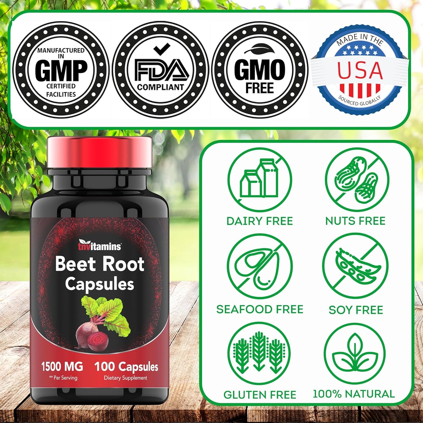 Beet Root Capsules 1500 Mg - 100 Capsules | Beet Root Powder Extract Capsules | Non-GMO & Gluten-Free | Produced in The USA | TNVitamins tiktok
