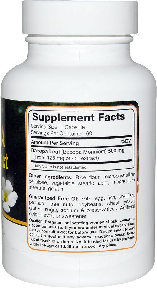 Nutritional Concepts Bacopa Monnieri Leaf Extract 500 MG - 60 Capsules