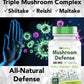 Reishi, Maitake, & Shiitake Mushroom Complex Supplement (60 Capsules x 600 MG) | Mushroom Defense Supplement | Natural Mushroom Powder Extract for The Immune System*