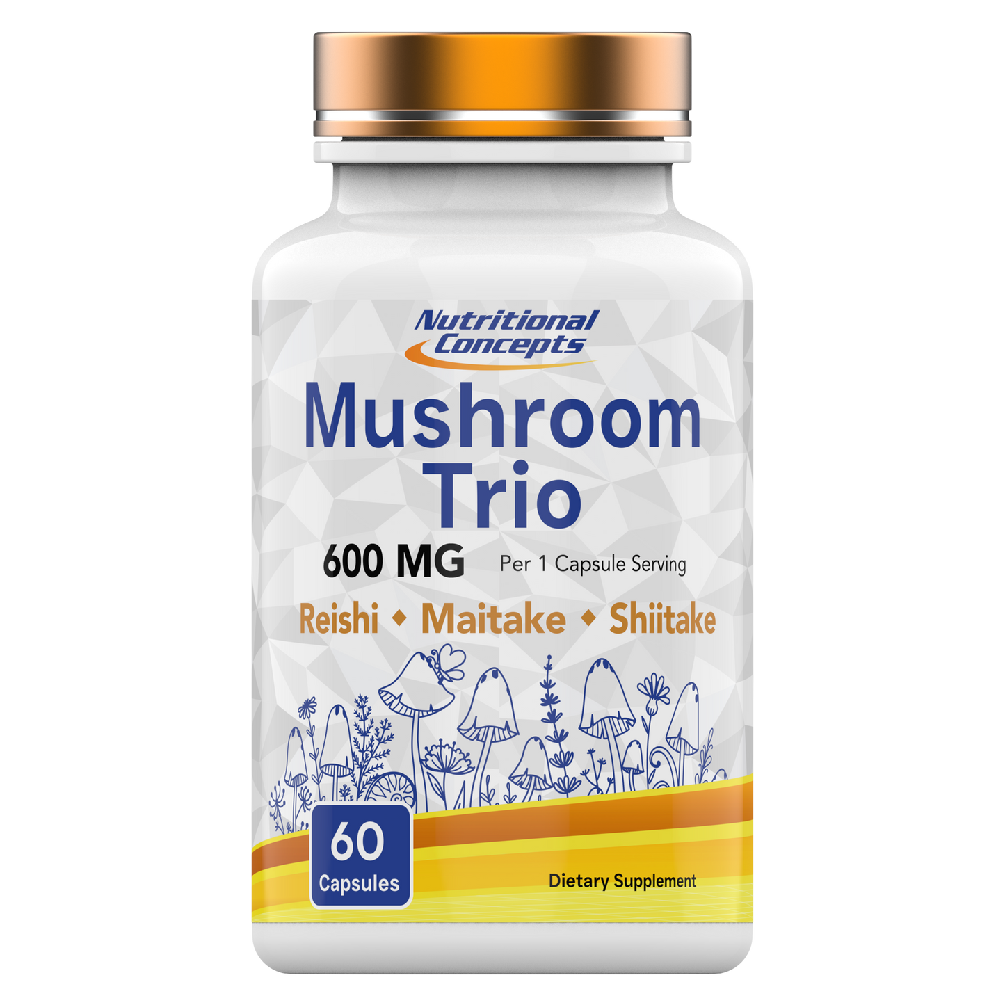 Nutritional Concepts Mushroom Trio: Maitake, Reishi, & Shiitake - 60 Capsules