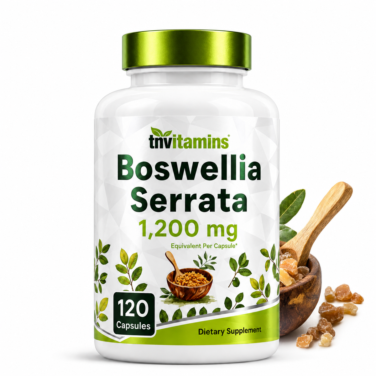 Boswellia Serrata Herbal Extract Capsules | 1200 MG/Capsule (120 Capsules) | Joint Support Supplement* | Promotes Mobility & Flexibility* | Ayurvedic Herb: Indian Olibanum/Frankincense | TNVitamins