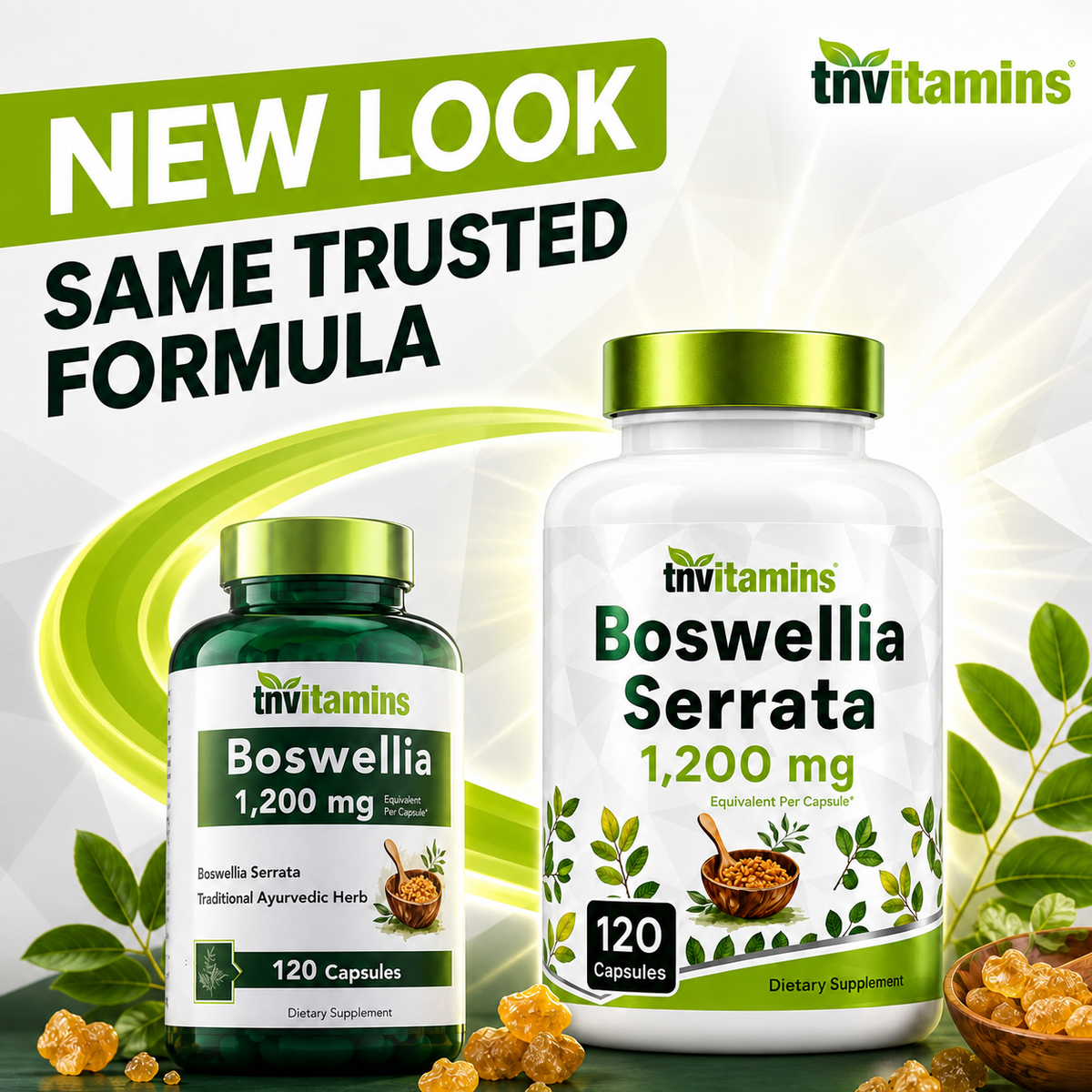 Boswellia Serrata Herbal Extract Capsules | 1200 MG/Capsule (120 Capsules) | Joint Support Supplement* | Promotes Mobility & Flexibility* | Ayurvedic Herb: Indian Olibanum/Frankincense | TNVitamins