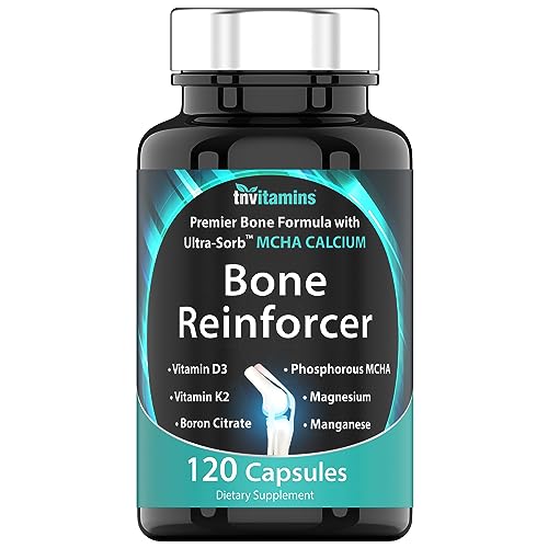 Bone Reinforcer (120 Capsules) MCHA Calcium Supplement with Vitamin D3, Magnesium, Vitamin K2, Boron Citrate, Phosphorous MCHA, & Manganese | Powerful Bone Supplement for Women & Men