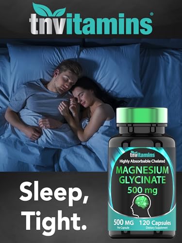 Magnesium Glycinate 500mg Per Capsule - 120 Count | 4 Month Supply! | Pure Chelated Magnesium Supplement for Sleep, Calm, Nerve, Joint, & Bone Support* | AKA Magnesium Bisgycinate | Non-GMO